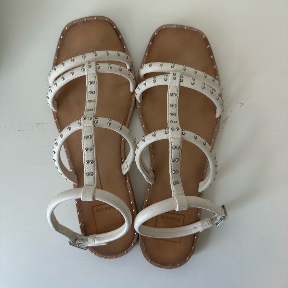 Dolce Vita White Studded Sandals - barely worn